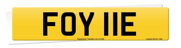 Registration number FOY 11E